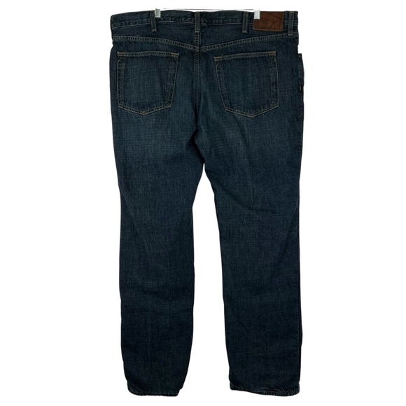 Eddie Bauer Men's 42x34 Relaxed Fit Dark‎ Wash Flannel Lined Denim Jeans - Picture 2 of 13